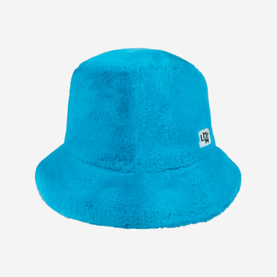 Fur Bucket Hat: Turquoise
