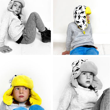 Child wearing Little Hotdog Watson x HAM collaboration winter hat (Image #8)