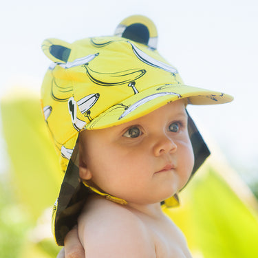 Baby wearing yellow banana sun hat with neck flap (Image #9)