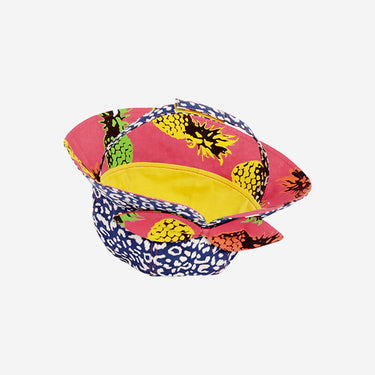 Inside view of Little Hotdog Watson kids floppy bonnet sun hat in Leopardtude (Image #4)