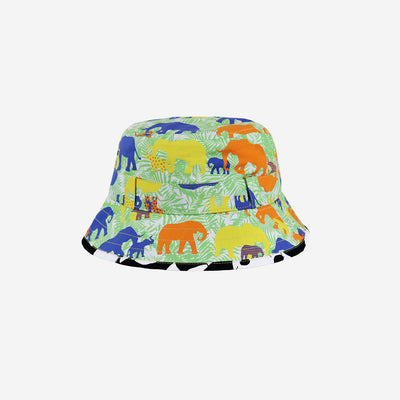 Front view of Kids elephant print sun hat