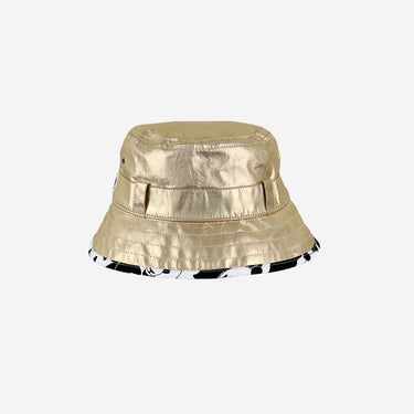 Front view of Kids gold metallic sun hat (Image #1)