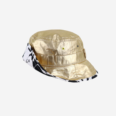 Side view of Kids gold metallic sun hat (Image #3)