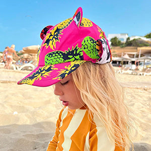 Kid wearing pineapple print sun hat (Image #7)