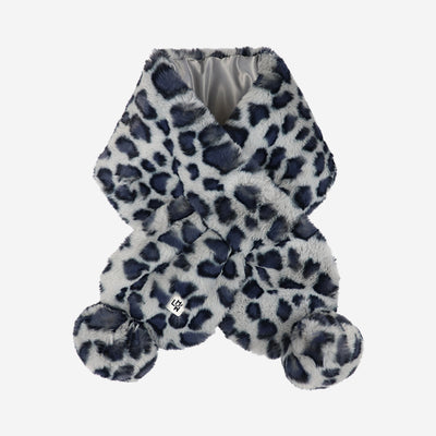 Kids faux fur leopard print scarf