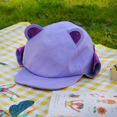 Kids sun hat in lilac and space bunny print (Image #8)