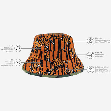 Kids tiger print sun bucket hat (Image #7)