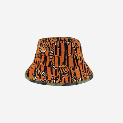 Kids tiger print sun bucket hat