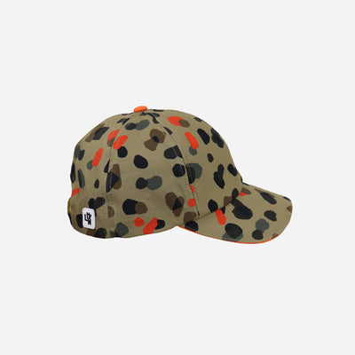 Kids sun baseball hat in neutral leopard print