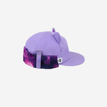 Kids sun hat in lilac and space bunny print (Image #1)