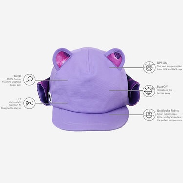 Kids sun hat in lilac and space bunny print (Image #10)