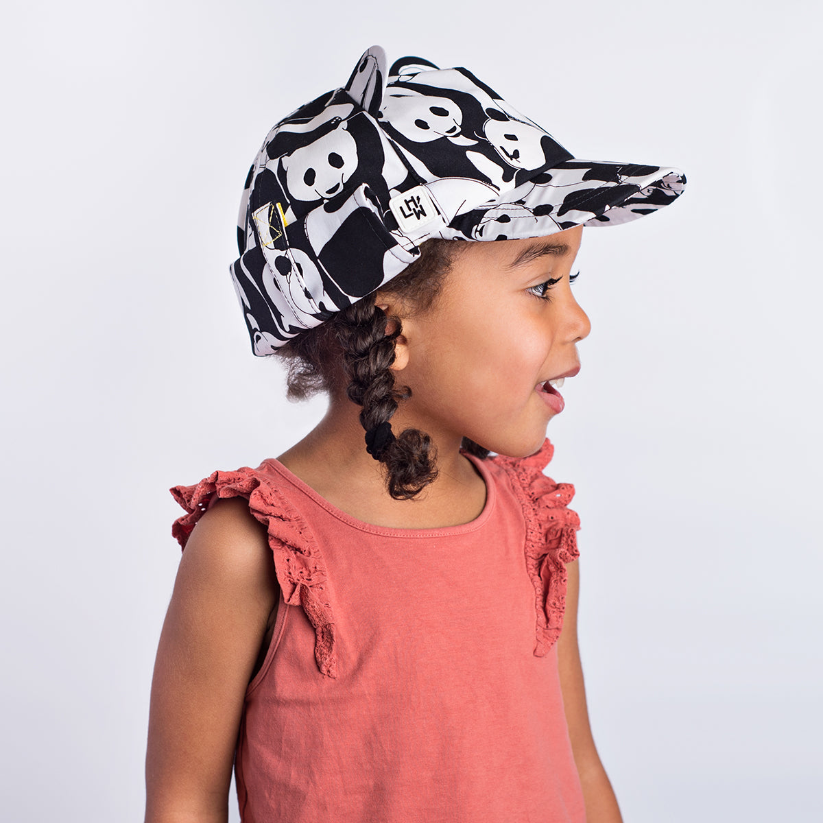 UV Protection Kids Sun Hat with Neck Flap in black and white design –  Little Hotdog Watson