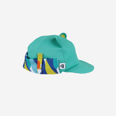 Kids Cub Sun Hat with Neck Flap: Turquoise