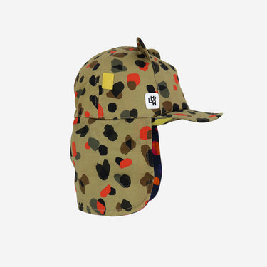 Kids Cub hat with neck flap: Leopard Neutral (Image #3)