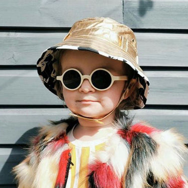 Child wearing metallic gold sun bucket hat (Image #8)