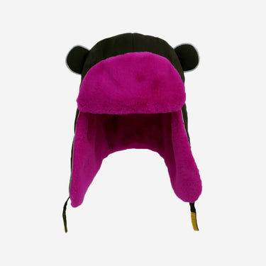 khaki pink fur trapper hat for children (Image #5)