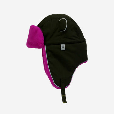 khaki pink fur trapper hat for children (Image #1)