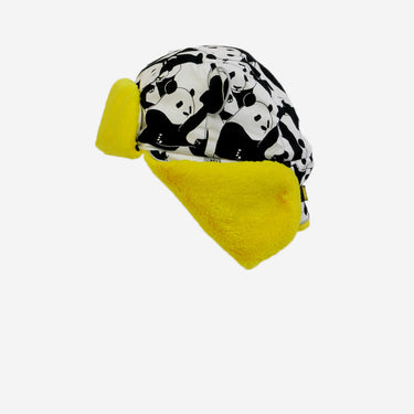 panda print yellow fur trapper kids hat from Little Hotdog Watson (Image #4)