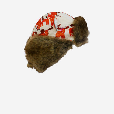 moose print brown fur trapper kids hat from Little Hotdog Watson (Image #5)