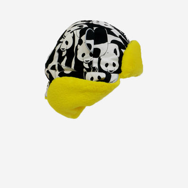 panda print yellow fur trapper kids hat from Little Hotdog Watson (Image #5)